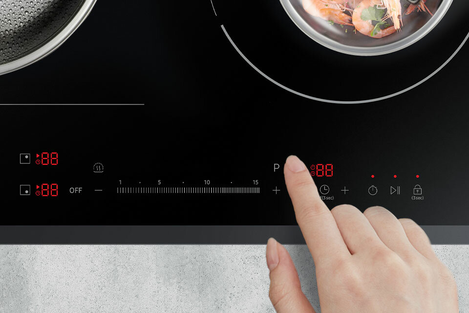 Dzięki Funkcji Booster szybko osiągniesz dużą moc pola grzejnego 