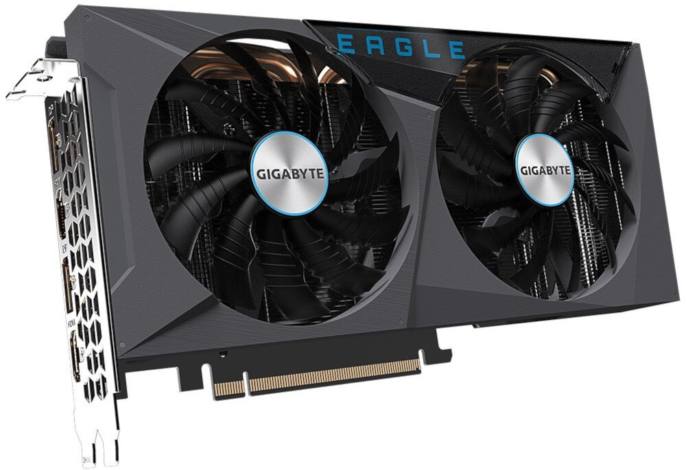 Karta graficzna GIGABYTE GeForce RTX 3060 Eagle LHR 12GB wydajne chlodzenie