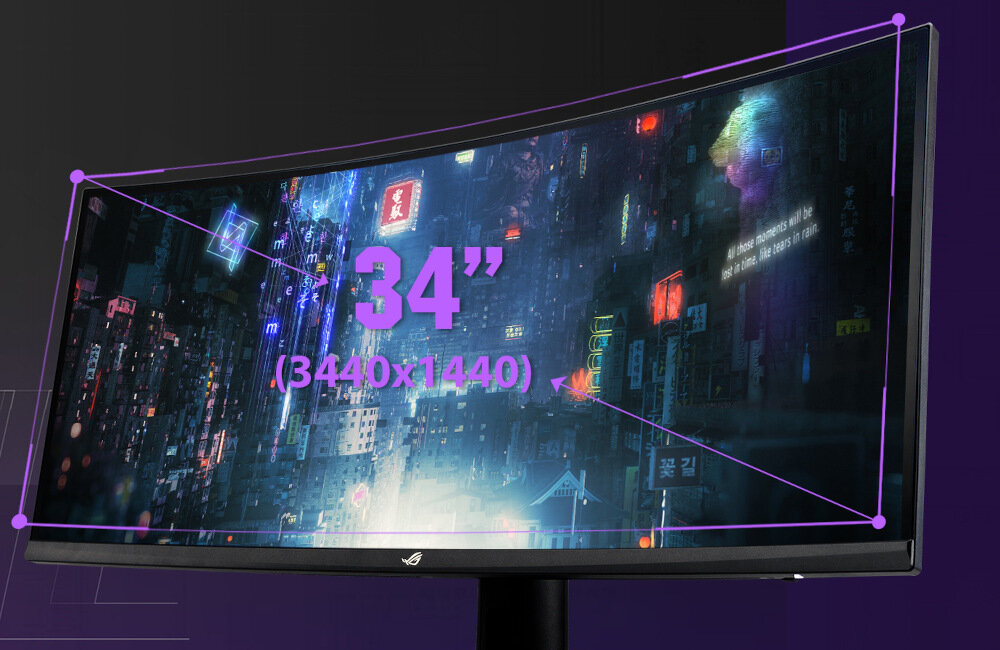 Monitor ASUS Rog Strix XG349C 34 3440x1440px IPS 180Hz 1 ms Curved rozdzielczość obraz funkcjonalność pivot obrotowy podświetlenie LED