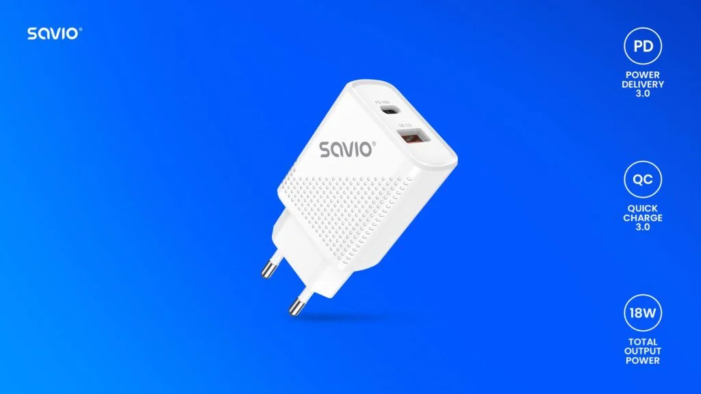 Wall USB charger Quick Charge Power Delivery 3.0 18W SAVIO LA-04