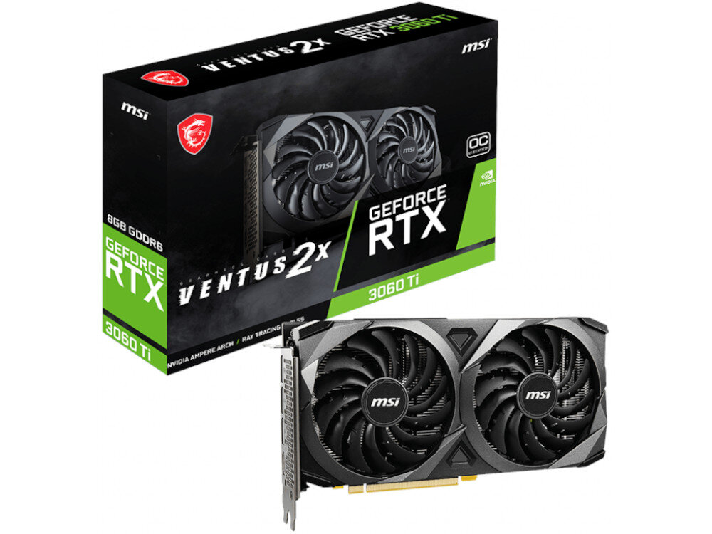 Karta graficzna MSI GeForce RTX 3060 Ti Ventus LHR 8GB zawartosc opakowania