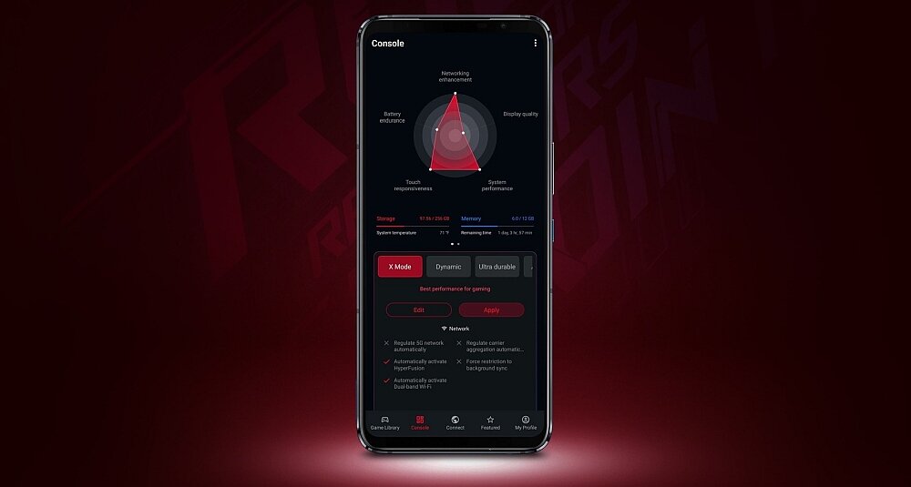 Smartfon ASUS ROG Phone 5 Ultimate ekran granie procesor wydajność pamięć bateria aparat chłodzenie tryby sterowanie przyciski