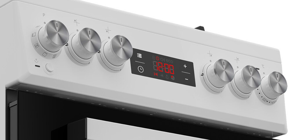 KUCHNIA BEKO FSM52331TWDS Wyświetlacz elektroniczny design wygląd pokrętła