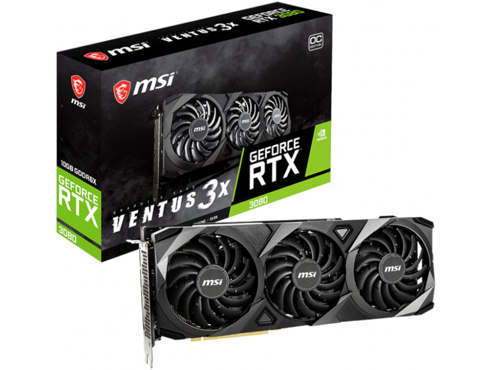Karta graficzna MSI GeForce RTX 3080 Ventus 3X OC LHR 10GB zawartosc opakowania