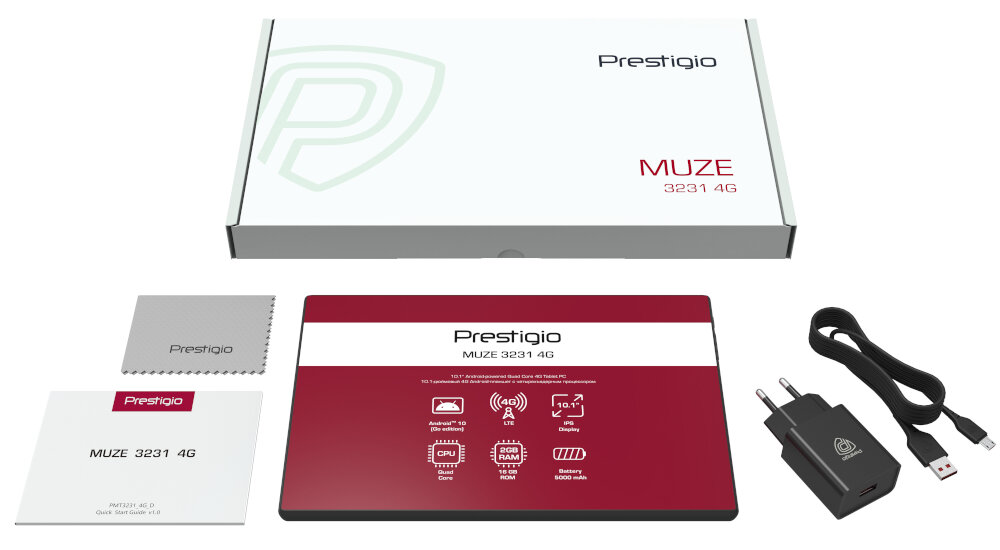 TABLET PRESTIGIO MUZE 3231 4G 10.1 IPS 4X 2GB 16GB A10.0 GO LTE BLACK