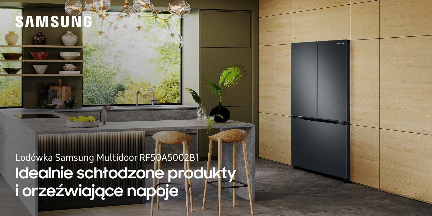Na zdjęciu widać lodówkę Samsung model RF50A5002B1, dostępną w sklepie Media Expert Na zdjęciu widać lodówkę Samsung model RF50A5002B1, dostępną w sklepie Media Expert