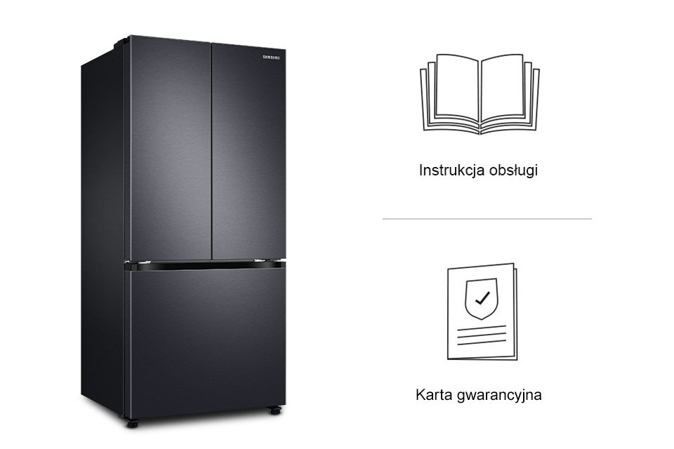 Grafika informująca o tym, co dostępne jest w opakowaniu z modelem RF50A5002B1 Grafika informująca o tym, co dostępne jest w opakowaniu z modelem RF50A5002B1