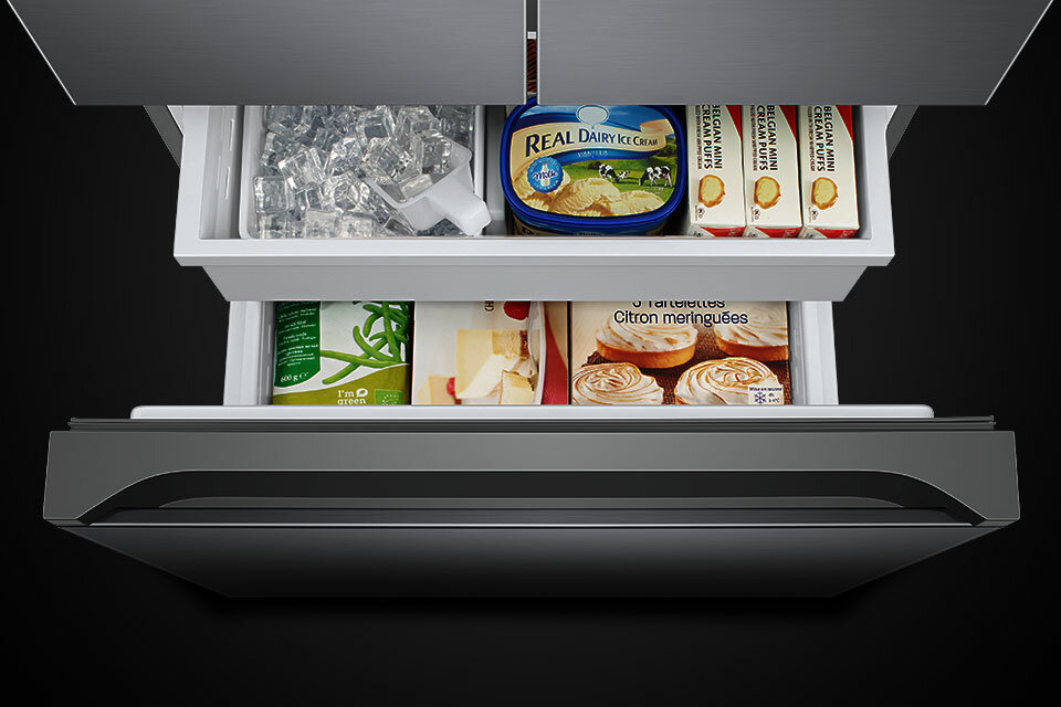 Dwie pojemne szuflady w chłodziarce Dwie pojemne szuflady w chłodziarce