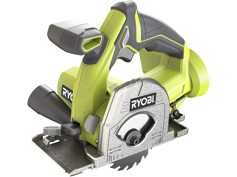 Pilarka tarczowa RYOBI RYOBI R18MMS-120S wysokiej klasy urządzenie w profesjonalnych i amatorskich pracach remontowych funkcjonalny sprzęt silnik o wysokiej mocy niska podatność na awarie do cięcia tworzyw sztucznych metalu drewna płytki