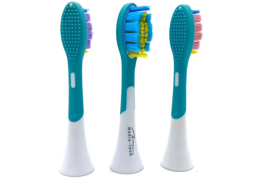 Oryginalna końcówka szczoteczki MEDIA TECH Toothbrush Head Pro MT6520 (3 szt.) (Delikatna dla dziąseł) długotrwałe użytkowanie  Zalecany czas korzystania zapas