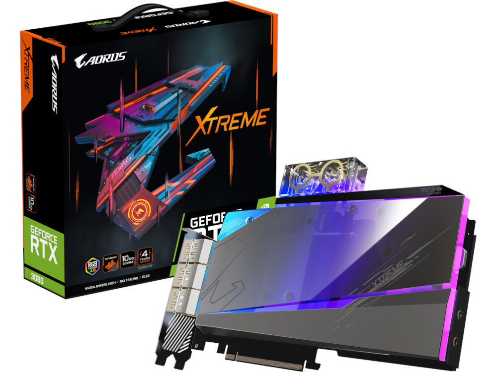 Karta graficzna GIGABYTE GeForce RTX 3080 Xtreme Waterforce WB LHR 10GB zawartosc opakowania