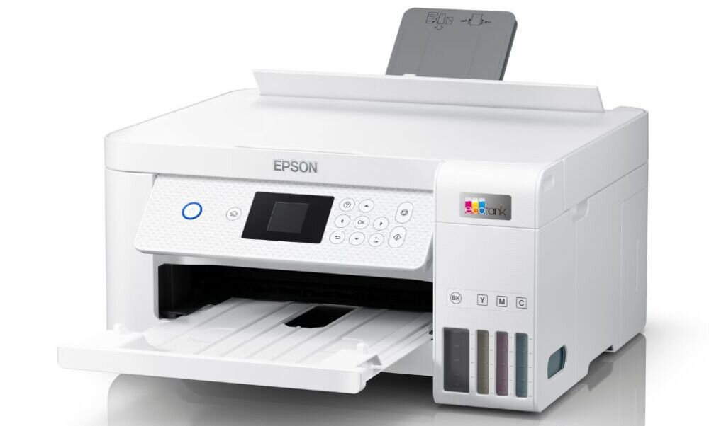 Urządzenie wielofunkcyjne EPSON EcoTank L4266 Druk w kolorze, Automatyczny druk dwustronny, Wi-Fi prezentacja urządzenia na białym tle pod kątem prosta obsługa i eksploatacja