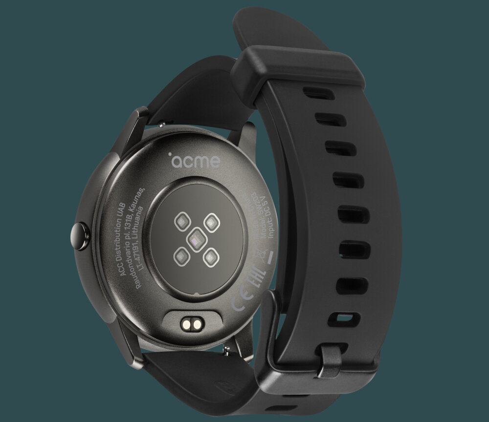 Smartwatch ACME SW203 ekran bateria czujniki zdrowie sport pasek ładowanie pojemność rozdzielczość łączność sterowanie krew puls rozmowy smartfon aplikacja