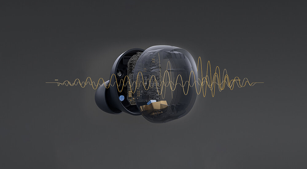 Słuchawki dokanałowe QCY HT01C Granatowy tryb ANC aktywna redukcja szumów 2 mikrofony