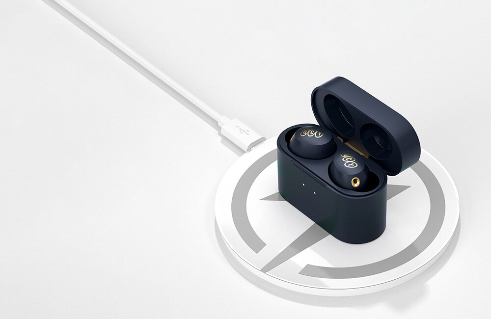 Słuchawki dokanałowe QCY HT01C Granatowy ładowanie