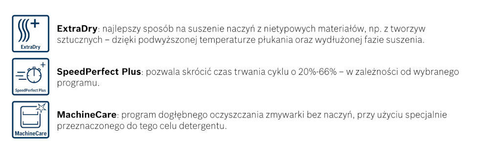 BOSCH-SGV2HVX20E nowoczesne funkcje zmywarka komfort extradry speedperfect plus machinecare