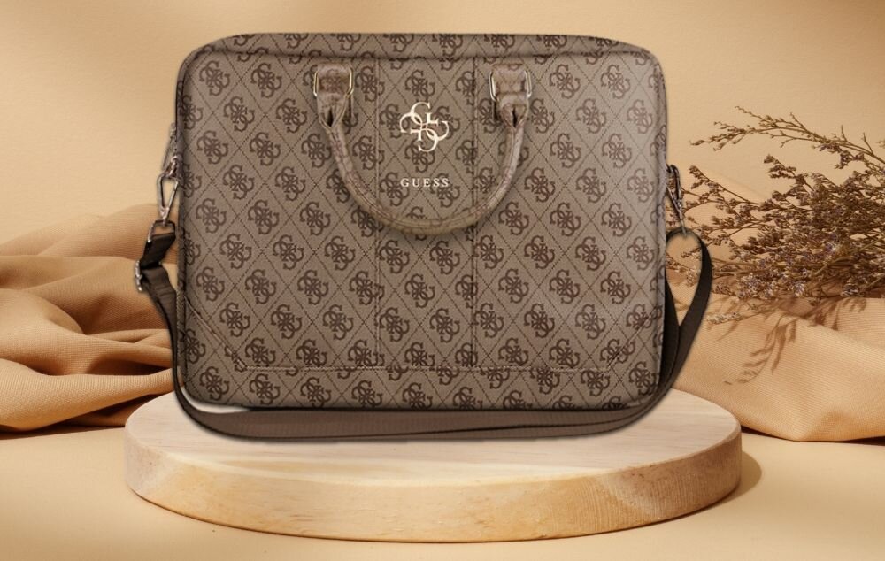 Torba na laptopa GUESS 4G Uptown 16 cali precyzyjna konstrukcja lepsza ochrona zawiasow