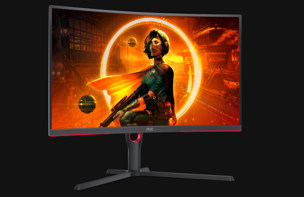 Monitor AOC Gaming CQ32G3SU 32 2560x1440px 165Hz 1 ms Curved szeroki ekran krzywizna immersja kształt monitora