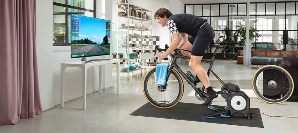 Trenażer rowerowy GARMIN Tacx Flux 2 Smart T2980 połączenie Bluetooth Smart protokoł ANT+ FE-C aplikacje treningowe TrainerRoad Zwift