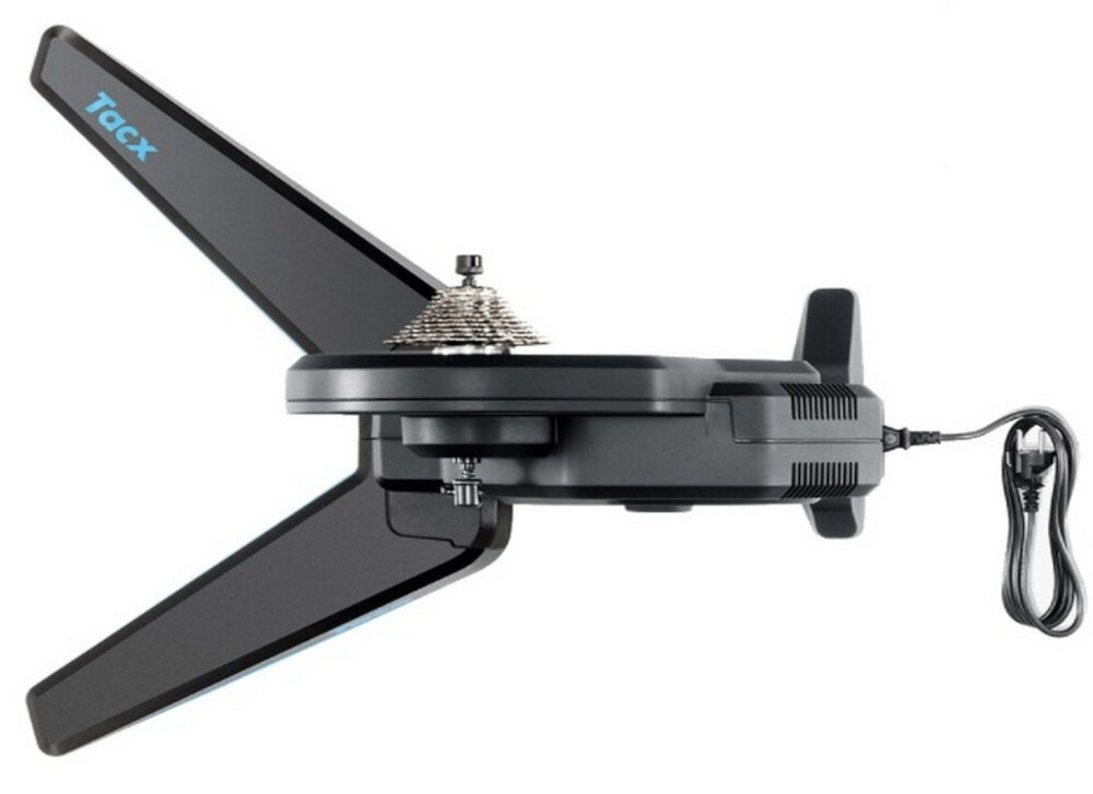Trenażer rowerowy GARMIN Tacx Flux 2 Smart T2980 w zestawie zacisk QR końcówki do montażu piast 142 i 148 kody na miesiąc aplikacji premium Tacx App Zwift dokumentacja