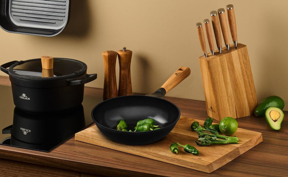 Patelnia wok GERLACH Natur 28 cm wok Natur do różnych dań