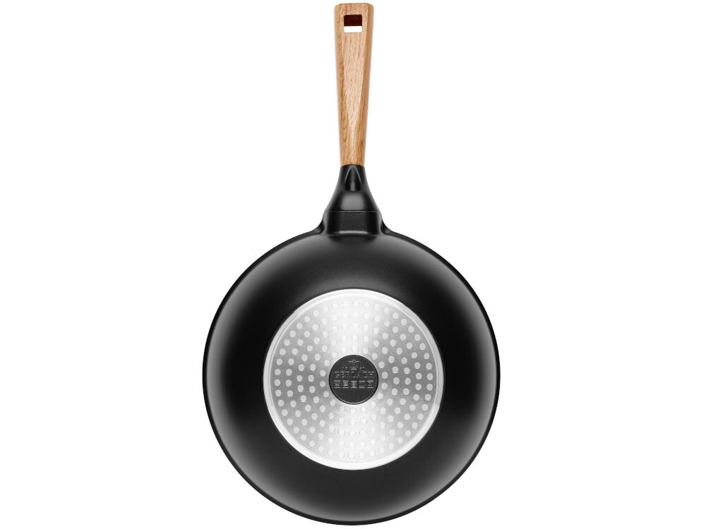 Patelnia wok GERLACH Natur 28 cm średnica 28 cm wszechstronne narzędzie na różnych rodzajach kuchenek indukcyjna ceramiczna gazowa uniwersalne rozwiązanie mycie ręczne szybkie smażenie na dużym ogniu