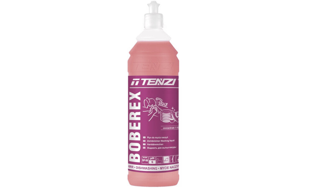 Plyn do mycia naczyn TENZI Boberex 600 ml Posiada Atest PZH skuteczne dzialanie zapach gumy do zucia usuwa zanieczyszczenia