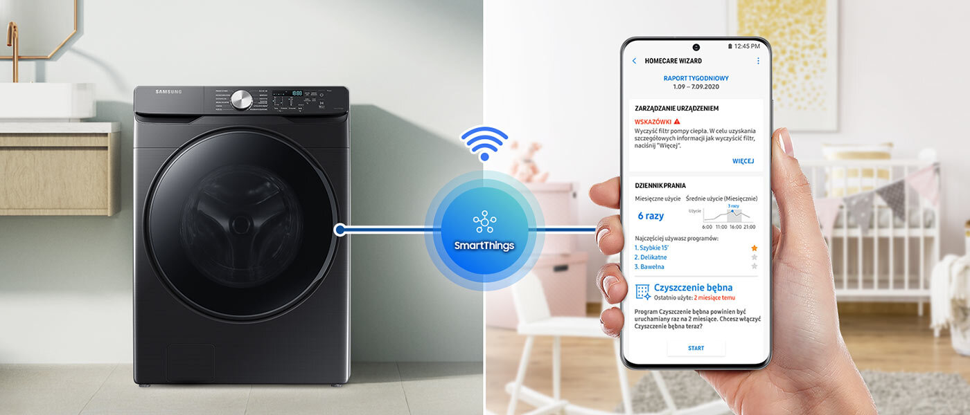 Zarządzaj pralką w SmartThings