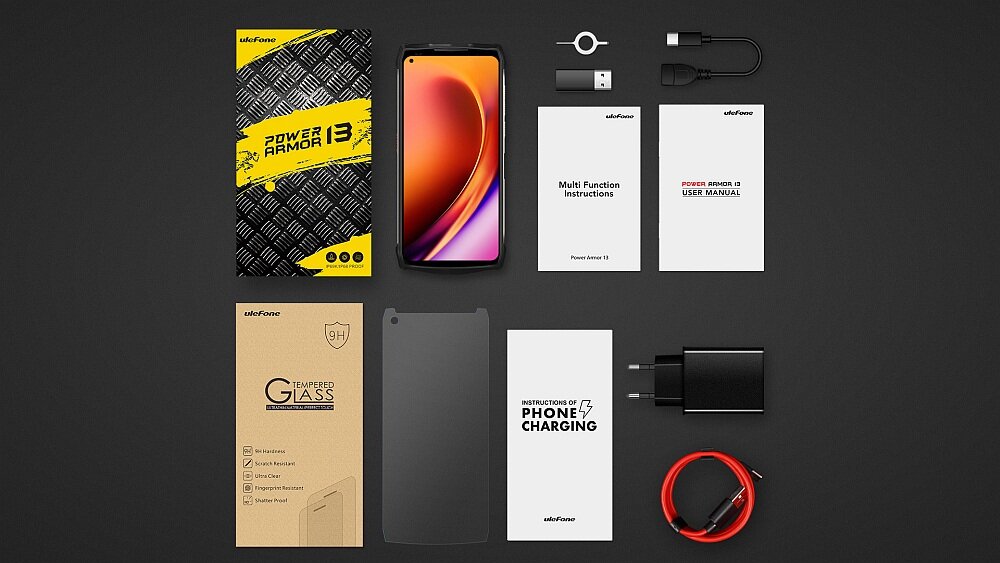 Smartfon ULEFONE Power Armor 13 ekran bateria wydajność aparat sterowanie pamięć ram procesor obudowa porty ładowanie muzyka głośniki dźwięk pojemność rozdzielczość opis dane zestaw