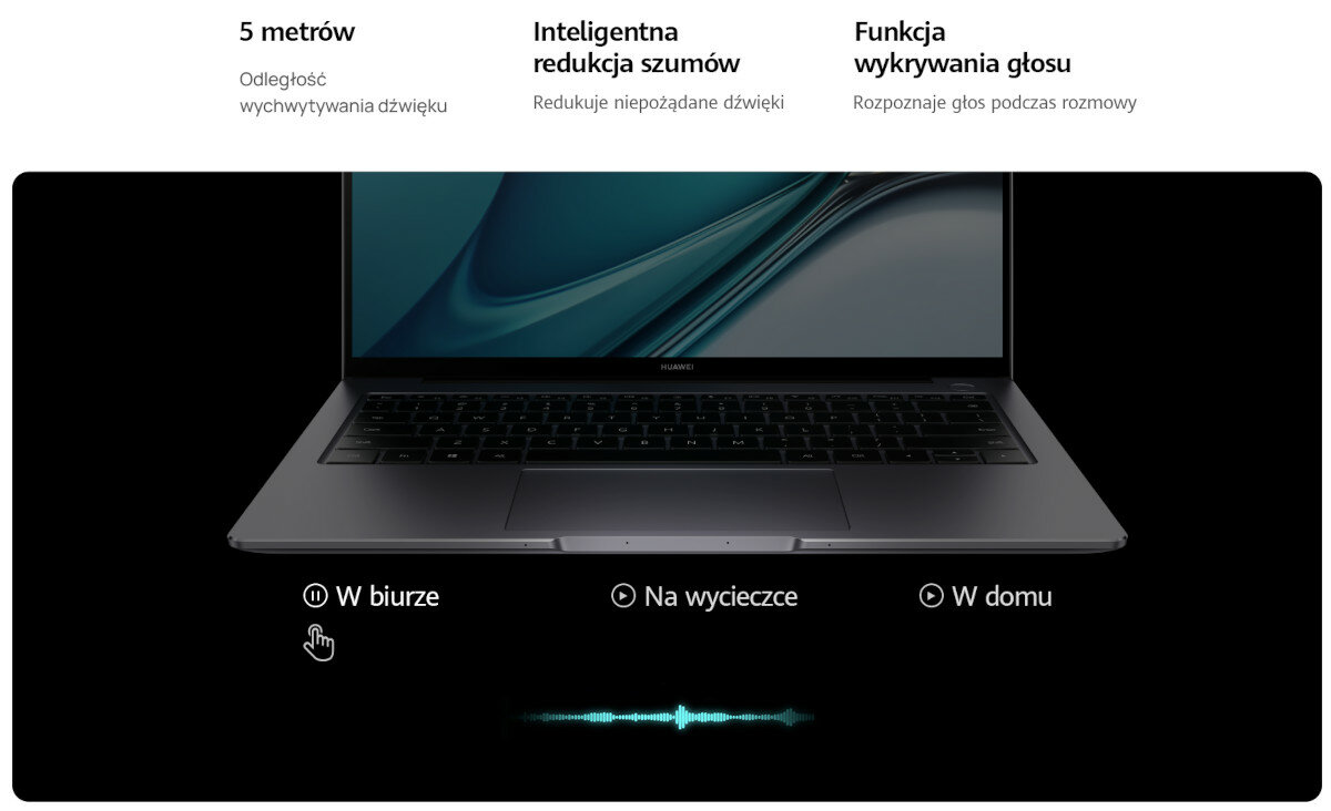 Laptop HUAWEI MateBook 14S mikrofony