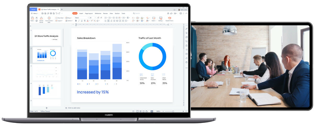 Laptop HUAWEI MateBook 14S wspoldzielenie ekranu