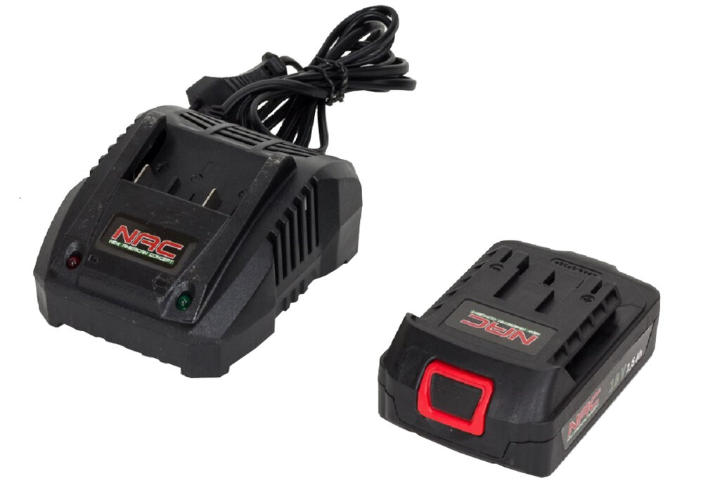 Piła akumulatorowa NAC PCB18E-AH-B15-S w zestawie akumulator ładowarka prowadnica łańcuch tnący osłona łańcucha pas nośny instrukcja obsługi w polskiej wersji językowej karta gwarancyjna