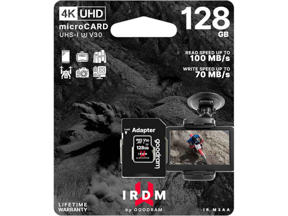 Karta pamieci GOODRAM IRDM microSDXC 128GB + Adapter opakowanie