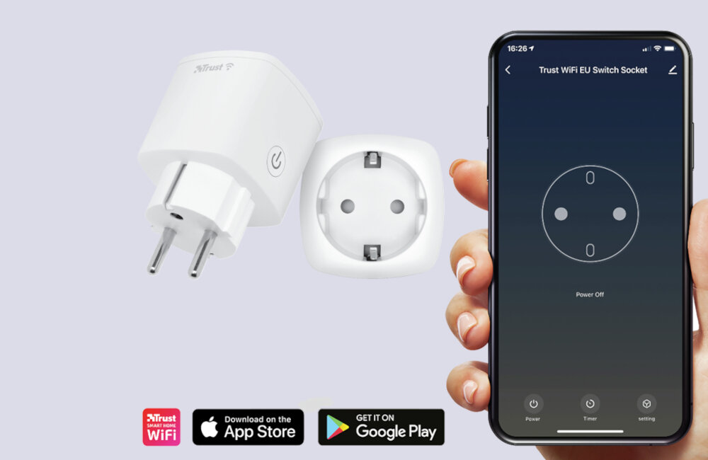 INTELIGENTNE GNIAZDKO WIFI TRUST MAX.3000W sterowanie telefonem