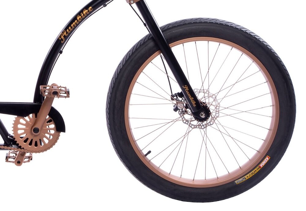 Rower miejski PLUMBIKE Grand Chopper Unique James 3B 26 cali męski Czarny koła duże 26-calowe opony grube KENDA wytrzymałe na uszkodzenia doskonale tłumią drgania obręcze aluminiowe pięciokomorowe przednia aluminiowa piasta z łożyskami maszynowymi tylna z przekładnią planetarną SHIMANO Nexus lekka budowa