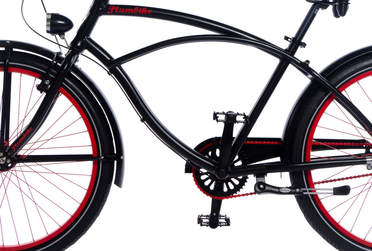 Rower miejski PLUMBIKE Rider Arrow 3B 26 cali męski Czarny rama 18-calowa aluminiowa typu cruiser lekka odporność na korozję i uszkodzenia mechaniczne