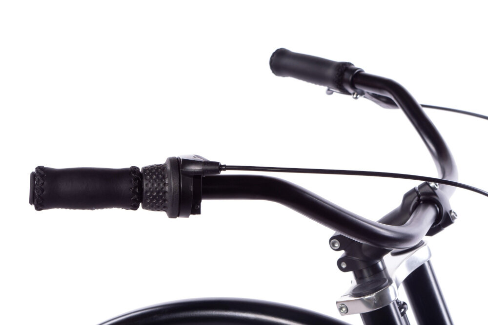 Rower miejski PLUMBIKE Grand Chopper Falcon 3B 26 cali męski Czarny kierownica typu MOON z aluminium lekka manetki pokryte antypoślizgowym materiałem dzwonek