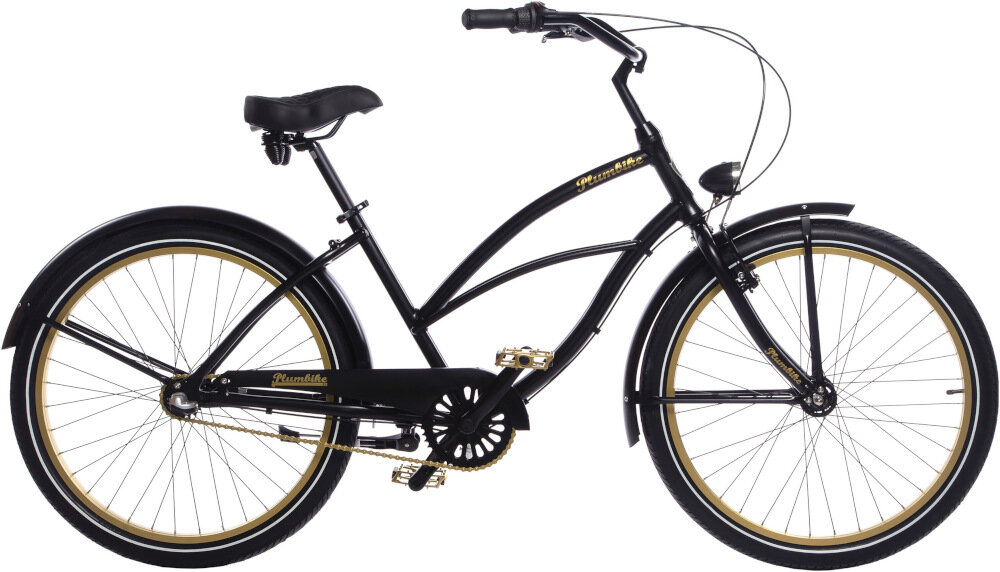 Rower miejski PLUMBIKE La Donna Gold Black 3B 26 cali damski wyglad