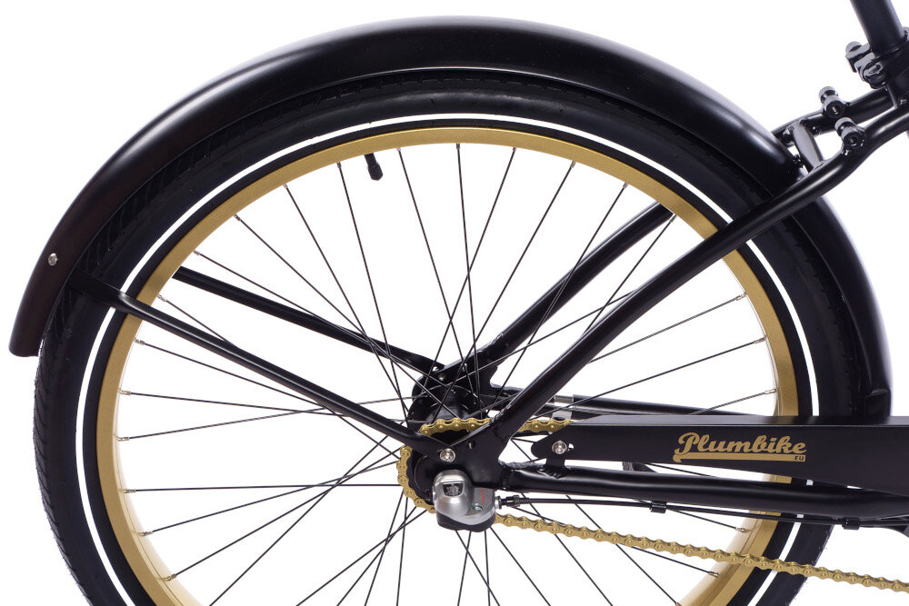 Rower miejski PLUMBIKE La Donna Gold Black 7B 26 cali damski Czarny kola 26 cali