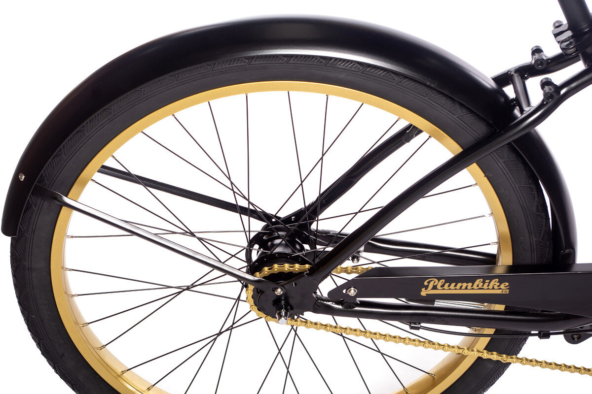 Rower miejski PLUMBIKE La Donna Gold Black 7B 26 cali damski Czarny kola 26 cali