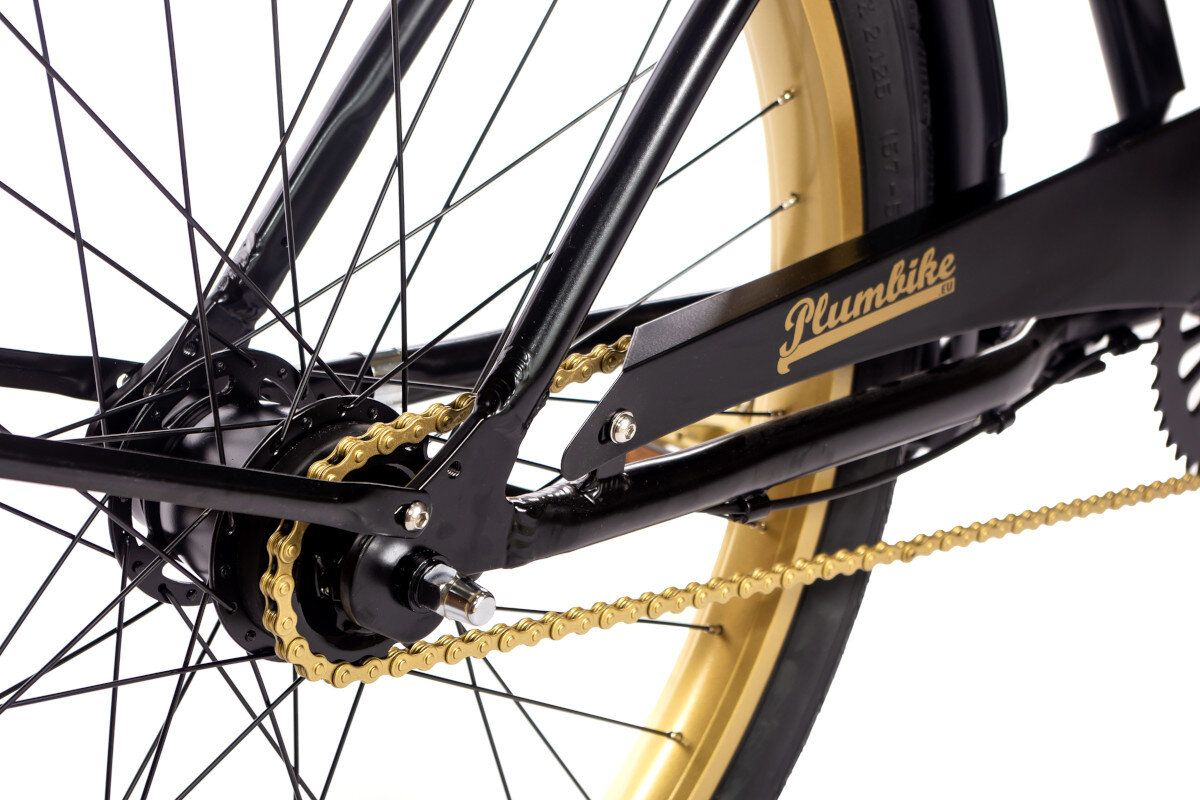 Rower miejski PLUMBIKE La Donna Gold Black 7B 26 cali damski Czarny przerzutki na tył SHIMANO Nexus 7 biegów manetki SHIMANO