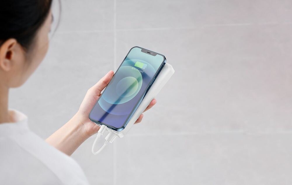 Powerbank BASEUS Bipow PPDML-J02 20000mAh 15W Biały zabezpieczenia odpornosc uszkodzenia wytrzymaly solidny