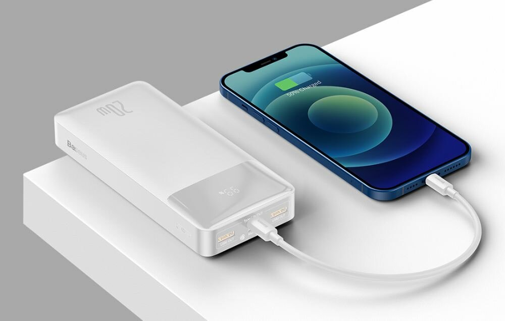 Powerbank BASEUS Bipow PPDML-J02 20000mAh 15W Biały niezastąpiony trzy urządzenia jednocześnie