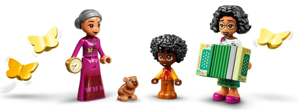 LEGO Disney Dom Madrigalów 43202 tworzyć budować wymyślać ciekawe historie 2 minilaleczki jedna mikrolaleczka Abuela Mirabela Antonia kapibary motyl wiatrowskaz przechylane łóżko machające okiennice