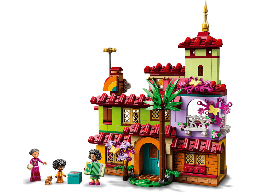 LEGO Disney Dom Madrigalów 43202 w pudełku dwupiętrowy dom arkusz naklejek czytelna broszura z instrukcjami budowania cyfrowa funkcja Instructions PLUS