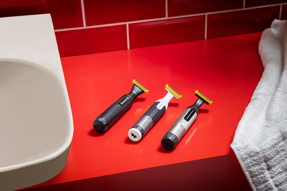 Trymer REMINGTON Omniblade Face and Body HG3000 ladowarka USB czas pracy zolta dioda LED wskaznik poziomu naladowania
