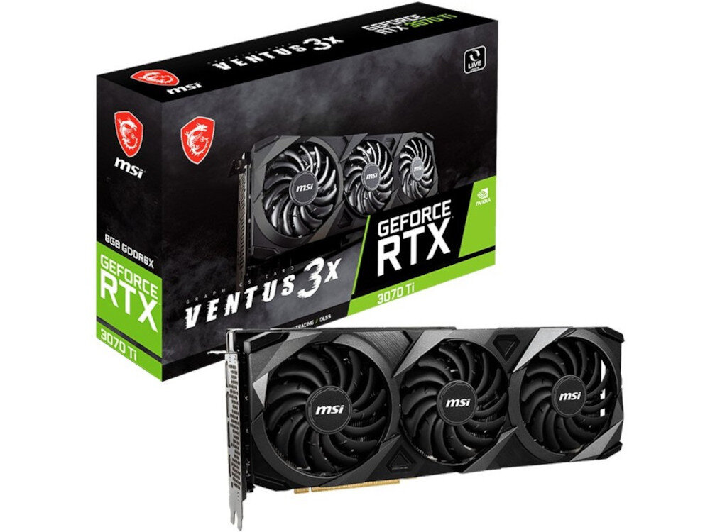 Karta graficzna MSI GeForce RTX 3070 Ti Ventus 3X LHR 8GB zawartosc opakowania