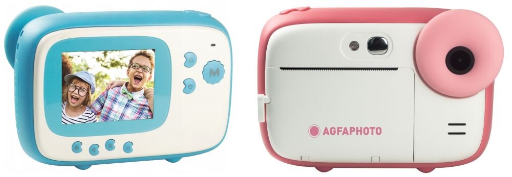 Aparat AGFAPHOTO Realikids Instant Cam zdjęcia obiektyw ekran wizjer ogniskowa przysłona migawka obudowa bateria zasilanie filmy nagrywanie rozdzielczość matryca rozmiar przekątna tryby iso montaż lampa światło przyciski sterowanie menu kontrast jasność balans bieli filtry cmos karta pliki format zapis seria