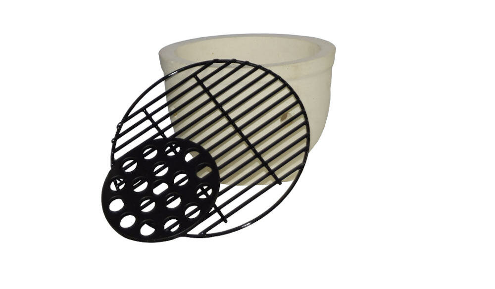 ACTIVA Tokio 11800 korpus grill ceramika pokrywa bambusowy uchwyt stojak przesłony wentylacyjne temperatura misa węglowa otwory ruszt emaliowany