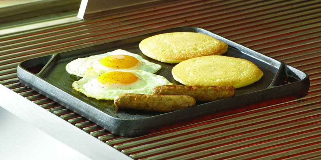 Plyta do grillowania ACTIVA MASTERCOOK 20020 dwustronna plyta zeliwna Praktyczne uchwyty